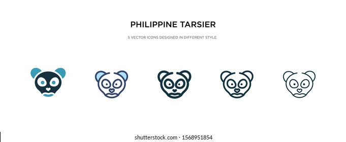 philippine tarsier icon in different style vector illustration. two colored and black philippine tarsier vector icons designed in filled, outline, line and stroke style can be used for web, mobile,