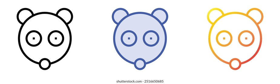 philippine tarsier icon. Linear, Blue Fill and Gradient Style Design Isolated On White Background