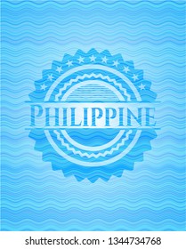 Philippine water concept emblem background.