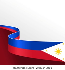 Philippine waving flag and copy space. Translate (Filipino: Araw ng Kalayaan). Celebrated national day. vector illustration