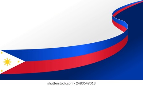 Philippine waving flag and copy space. Translate (Filipino: Araw ng Kalayaan). Celebrated national day. vector illustration