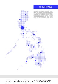 Philippines - abstract infographic map with lines, circles.