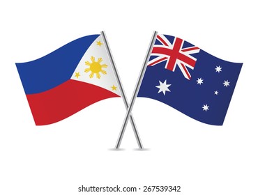 Philippines and Australian flags. Vector illustration.