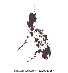 Philippines black map on white background vector