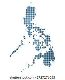 Mapa de vetor pontilhado azul das Filipinas com fundo transparente. Mapa de Filipinas estilo pontilhado.