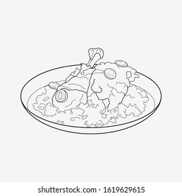 Philippines chicken adobo icon line element. Vector illustration of philippines chicken adobo icon line isolated on clean background for your web mobile app logo design.