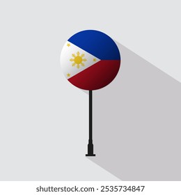 Philippines Circle Sign Flag Vector Illustration