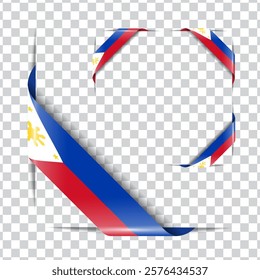 Philippines corner national flag with shadow
