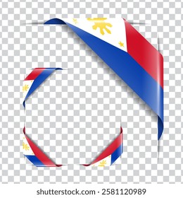 Philippines corner national flag with shadow