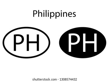 Philippines country code icon.  Iso code country domain name.   PH  - Philippines abbreviated. vector
