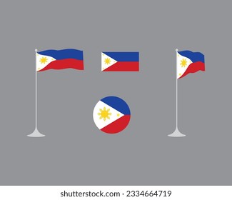philippines country flag flat vector illustration for educational needs, events, celebrations and so on.