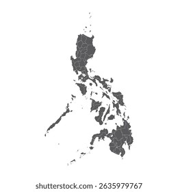 Philippines country grey map on white background