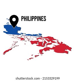 Bandera del mapa del país de Filipinas Perfecto para ser usada para infografía
