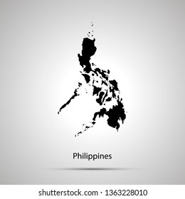 Philippines country map, simple black silhouette