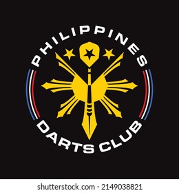 Philippines Darts Club. Negative Space Darts. Car Sticker.