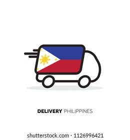 Philippines delivery van. Country logistics concept