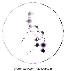 Philippines digital badge. Dotted style map of Philippines in circle. Tech icon of the country with gradiented dots. Superb vector illustration.