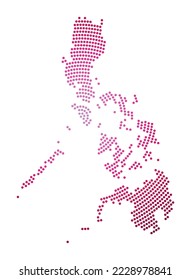 Philippines dotted map. Digital style shape of Philippines. Tech icon of the country with gradiented dots. Superb vector illustration.