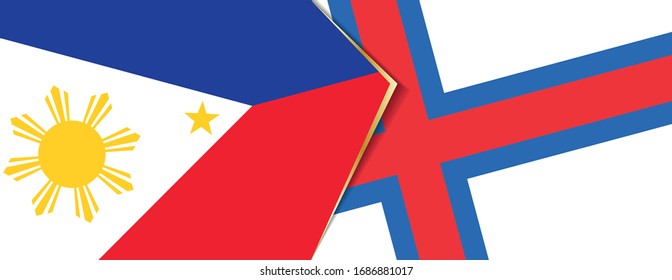 Philippines and Faroe Islands flags, two vector flags symbol of relationship or confrontation.
