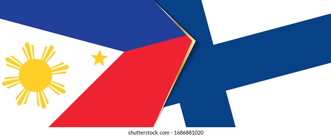 Philippines and Finland flags, two vector flags symbol of relationship or confrontation.