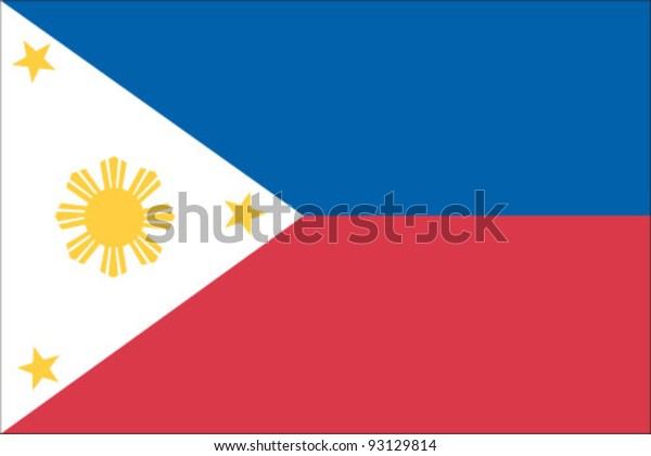 Philippines Flag Stock Vector (Royalty Free) 93129814 | Shutterstock