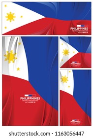 Philippines flag abstract colors background. Collection banner design. brochure vector illustration.