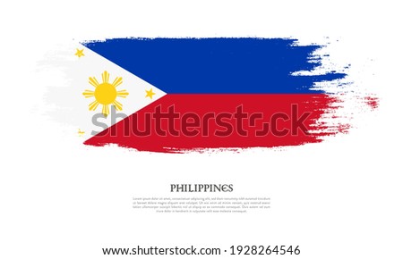 Philippines flag brush concept. Flag of Philippines grunge style banner background