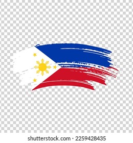 Philippines flag with brush paint textured isolated on png or transparent background, Symbol of Azerbaijan, template for banner, promote, design.