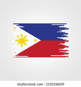 Philippines Flag Brush Strokes National Flag Stock Vector (Royalty Free ...