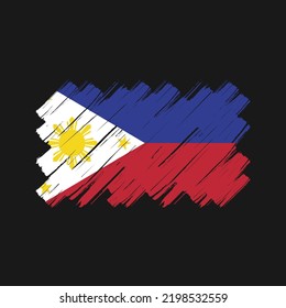 Philippines Flag Brush Strokes. National Flag