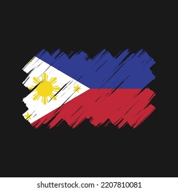 Colección pintada de pinceladas de pincel de bandera de Filipinas