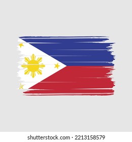 Pintura de pincel de bandera de Filipinas