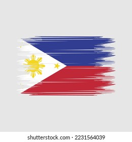 Philippines Flag Brush Vector Illustration