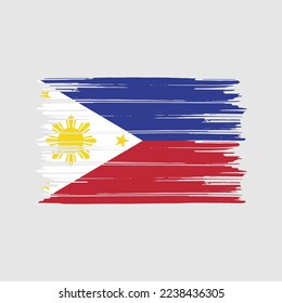 Philippinische Flagge - Vektorgrafik mit Pinselspitze