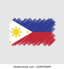 Philippinische Flagge - Vektorgrafik mit Pinselspitze