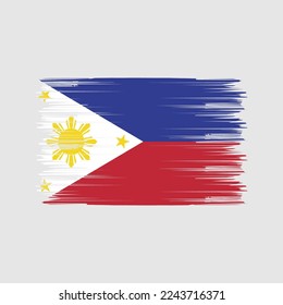 Philippines Flag Brush Vector Illustration