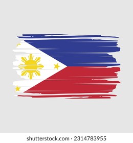 Philippines Flag Brush Vector Illustration