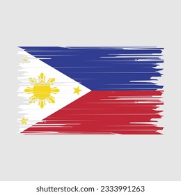 Philippines Flag Brush Vector Illustration