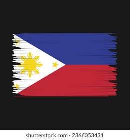 Philippinische Flagge - Vektorgrafik mit Pinselspitze
