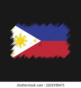Philippinen-Flag Brush-Vektorgrafik. Nationalflagge