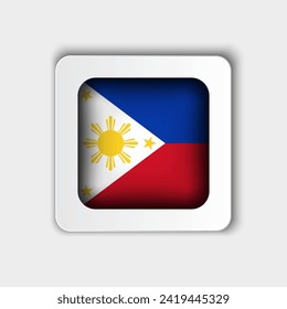 Philippines Flag Button Flat Design