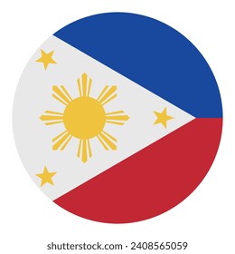 Philippines flag. Button flag icon. Standard color. Circle icon flag. Computer illustration. Digital illustration. Vector illustration.