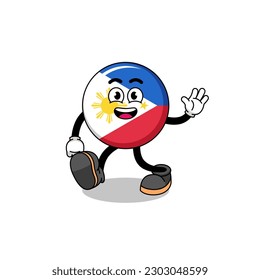 philippines flag cartoon walking , character design