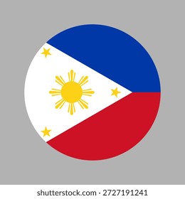 Philippines Flag circle icon. Flag of Philippines round badge standard colors. National Philippine flag circular symbol, button. - Powered by Shutterstock - Get 15% off with code: PIKWIZARD15
