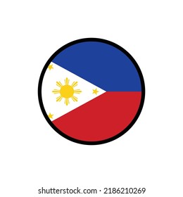 Philippines Flag Circle On White Background Stock Vector (Royalty Free