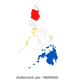 Philippines Flag Country Contour Vector Icon - Illustration