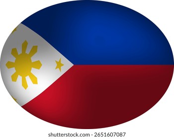 Insignia de Vector en forma de huevo de la bandera de Filipinas - Esfera, óvalo y diseño de huevo