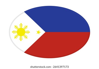 Philippines flag ellipse shaped. vector	