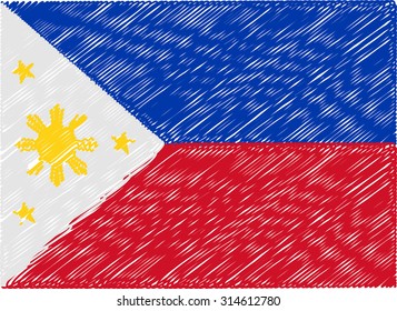 philippines flag embroidered zigzag