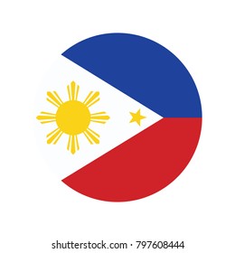 philippines flag Glossy Button - Vector, Simple vector button flag - Philippines.